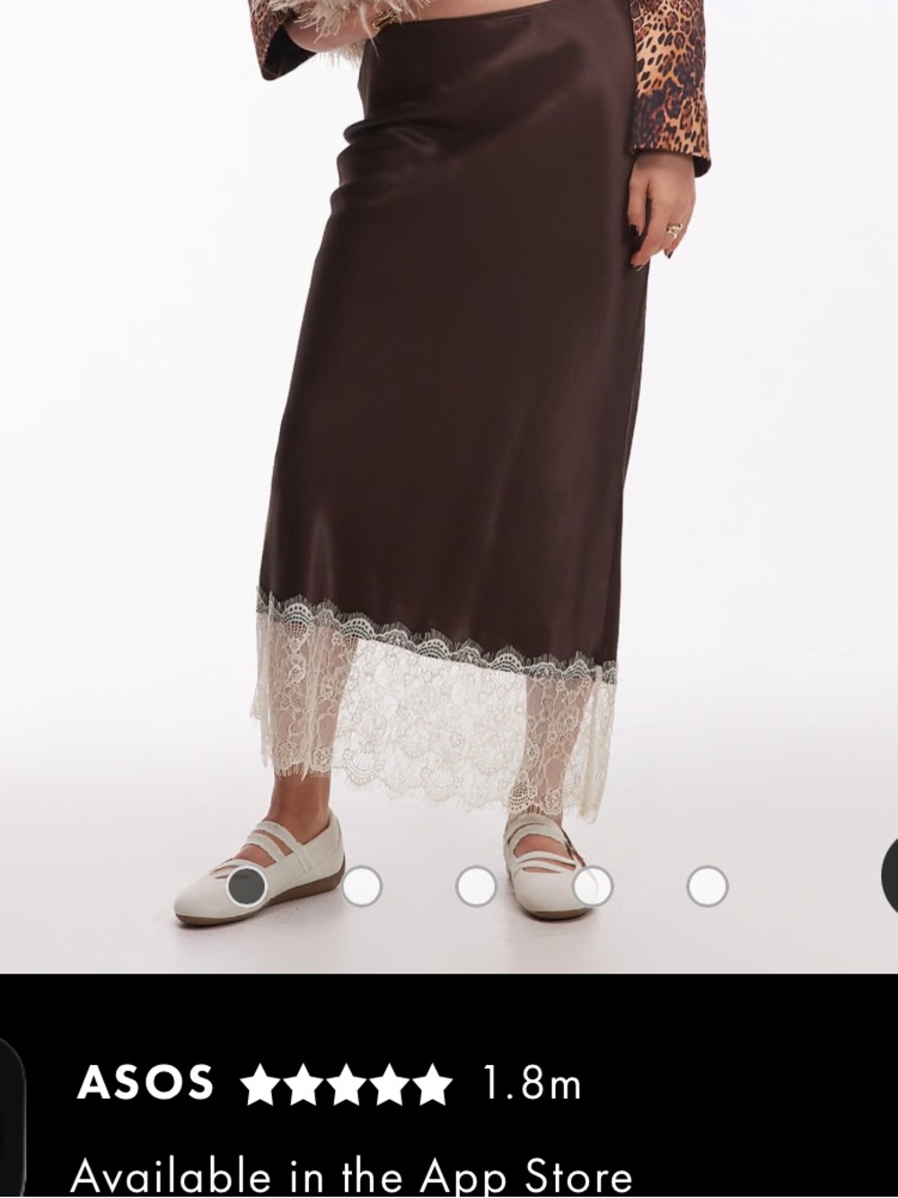 Brown Lace Trim Slip skirt